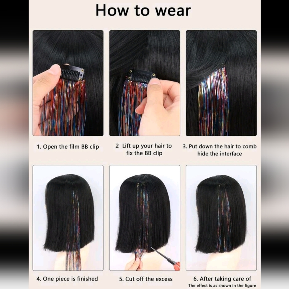 SHEIN Women's Clip-in Straight Synthetic Hair Extensions - Picture 5 of 5